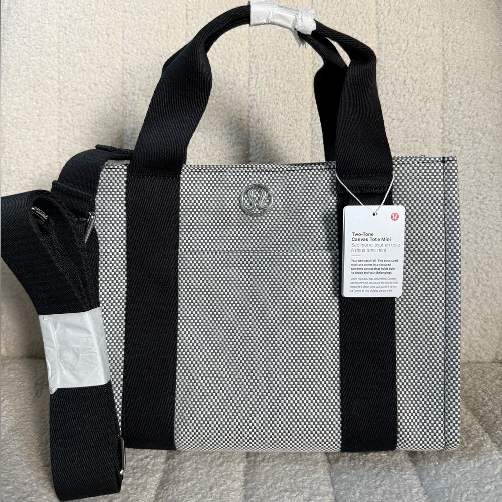 Lululemon Two-Tone Cnvas mini  Black Tote Bag